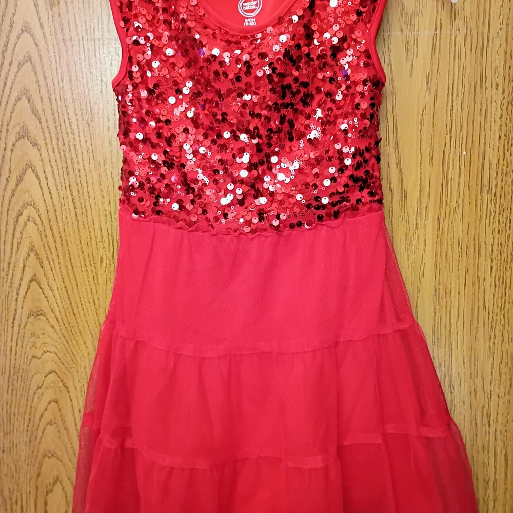 Wonder Nation Red Sequin Dance Dress
